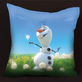 Подушки с фото: подушка  - снеговик в цветах - Frozen